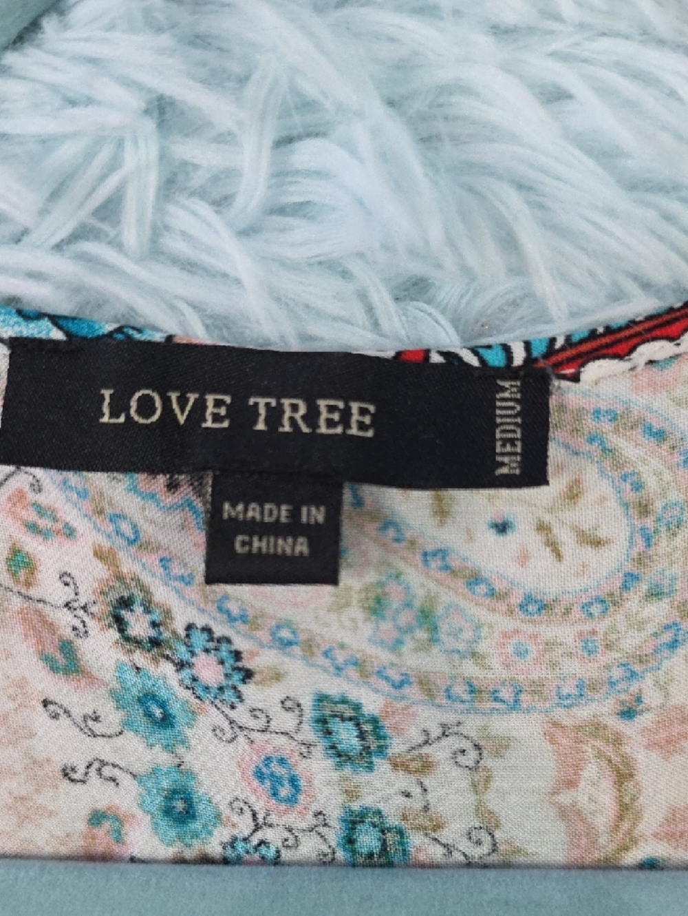 Love Tree Boho Floral Patchwork Long Sleeve Romper - Size M